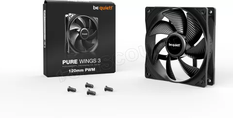 Photo de Ventilateur de boitier be quiet! Pure Wings 3 PWM - 12cm (Noir)