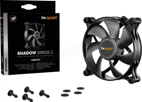 Photo de Ventilateur de boitier be quiet! Shadow Wings 2 - 12cm (Noir)