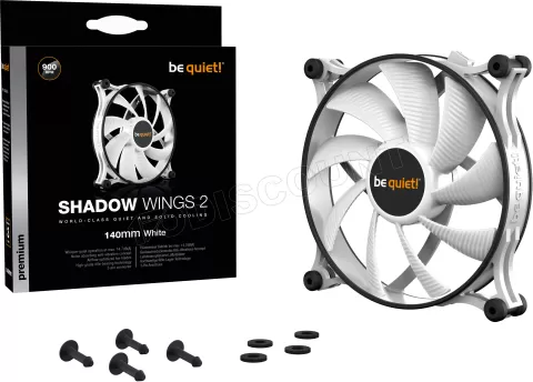 Photo de Ventilateur de boitier be quiet! Shadow Wings 2 - 14cm (Blanc)