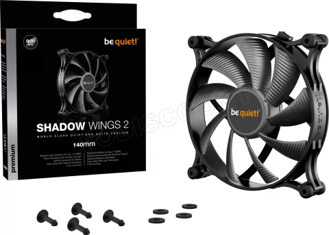 Photo de Ventilateur de boitier be quiet! Shadow Wings 2 - 14cm (Noir)