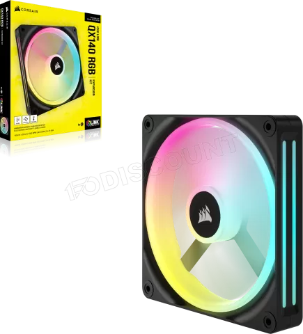 Photo de Ventilateur de boitier Corsair iCue Link QX RGB - 14cm (Noir)