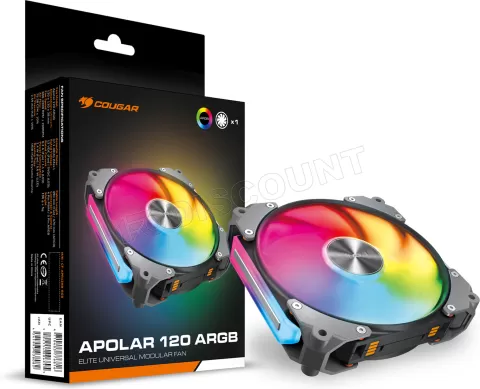 Photo de Ventilateur de boitier Cougar Apolar RGB - 12cm (Noir)