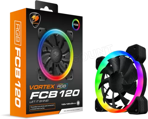 Photo de Ventilateur de boitier Cougar Vortex FCB RGB 12cm (Noir)