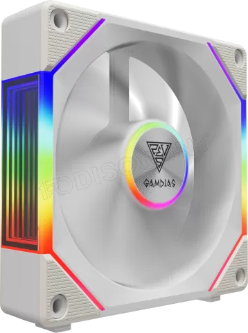 Photo de Ventilateur de boitier Gamdias Aeolus P2 RGB - 12cm (Blanc)