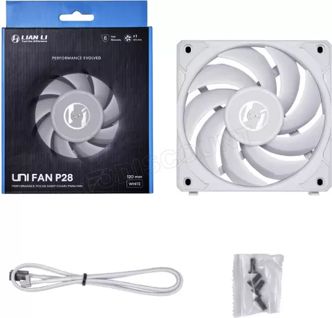 Photo de Ventilateur de boitier Lian Li Uni Fan P28 - 12cm (Blanc)