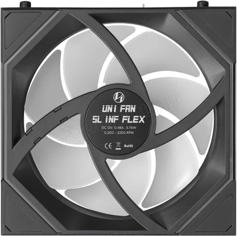 Photo de Ventilateur de boitier Lian Li Uni Fan SL-Infinity Flex Reverse RGB - 12cm (Noir)