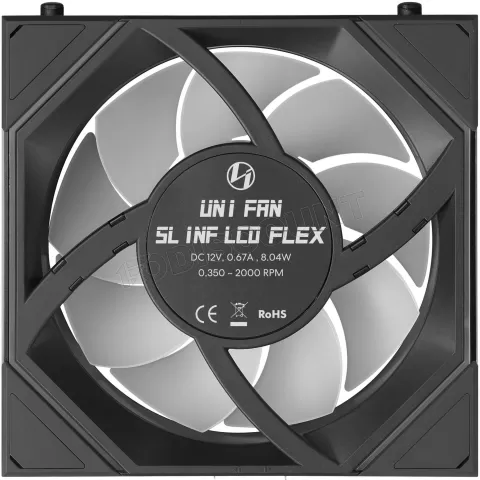 Photo de Ventilateur de boitier Lian Li Uni Fan SL-Infinity LCD Flex Reverse RGB - 12cm (Noir)