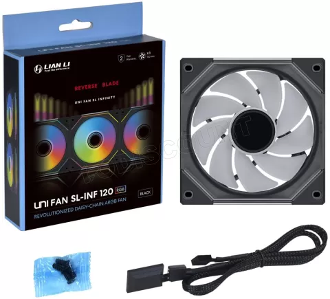 Photo de Ventilateur de boitier Lian Li Uni Fan SL-Infinity Reverse RGB - 12cm (Noir)