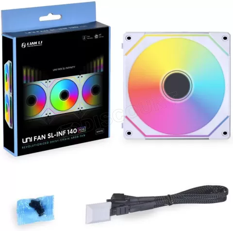 Photo de Ventilateur de boitier Lian Li Uni Fan SL-Infinity RGB - 14cm (Blanc)