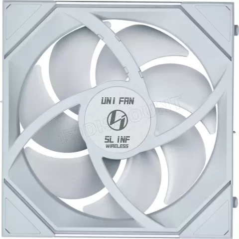 Photo de Ventilateur de boitier Lian Li Uni Fan SL-Infinity Wireless Reverse RGB - 14cm (Blanc)