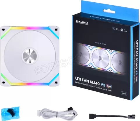 Photo de Ventilateur de boitier Lian Li Uni Fan SL V2 RGB - 14cm (Blanc)