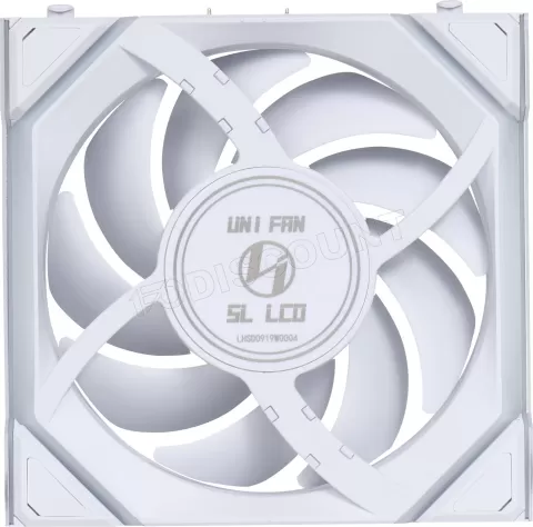 Photo de Ventilateur de boitier Lian Li Uni Fan SL Wireless LCD Reverse RGB - 12cm (Blanc)