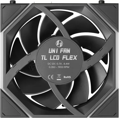 Photo de Ventilateur de boitier Lian Li Uni Fan TL LCD Flex - 12cm (Noir)