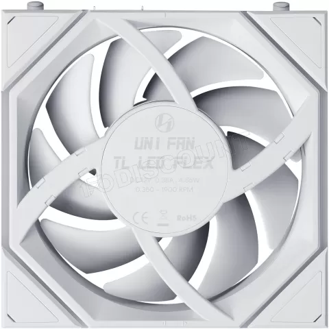 Photo de Ventilateur de boitier Lian Li Uni Fan TL LCD Flex Reverse RGB - 12cm (Blanc)