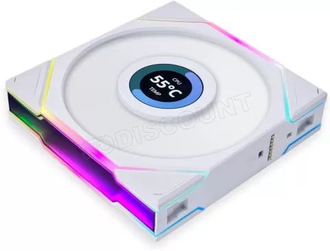 Photo de Ventilateur de boitier Lian Li Uni Fan TL LCD RGB - 12cm (Blanc)