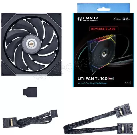 Photo de Ventilateur de boitier Lian Li Uni Fan TL Reverse RGB - 14cm (Noir)