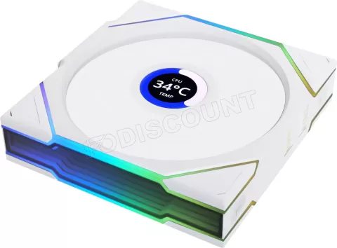 Photo de Ventilateur de boitier Lian Li Uni Fan TL Wireless LCD RGB - 12cm (Blanc)