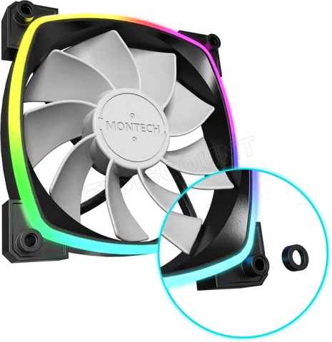 Photo de Ventilateur de boitier Montech RX120 RGB - 12cm (Noir)