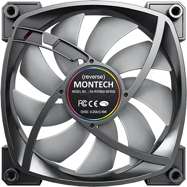 Photo de Ventilateur de boitier Montech RX120 RGB - 12cm (Noir)