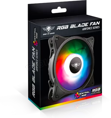 Photo de Ventilateur de boitier Spirit of Gamer AirForce Central RGB - 12cm (Noir)