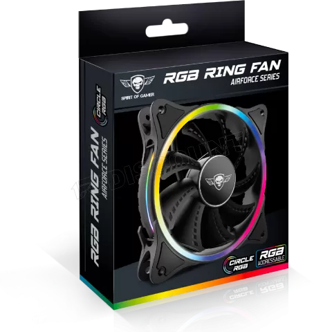 Photo de Ventilateur de boitier Spirit of Gamer AirForce Circle RGB - 12cm (Noir)