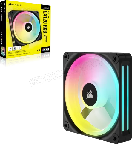 Photo de Ventilateur de boitier supplémentaire Corsair iCue Link QX RGB - 12cm (Noir)