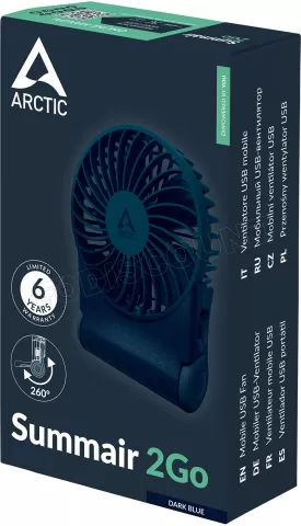 Photo de Ventilateur de bureau sur batterie Arctic Summair 2Go - Ø10cm (Bleu)