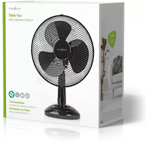 Photo de Ventilateur de table Nedis - Ø 30cm (Noir)