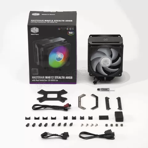 Photo de Ventilateur processeur Cooler Master MasterAir MA612 Stealth RGB (Noir)