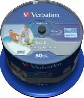 Photo de Verbatim DataLife - 50 x BD-R - 25 Go 6x - surface imprimable par jet d'encre - spindle