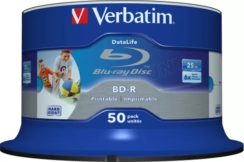 Photo de Verbatim DataLife - 50 x BD-R - 25 Go 6x - surface imprimable par jet d'encre - spindle
