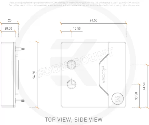 Photo de Waterblock CPU Ekwb EK-Quantum Velocity² 1200 RGB (Argent)