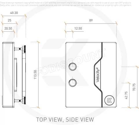 Photo de Waterblock CPU Ekwb EK-Quantum Velocity² AM4 RGB (Argent)