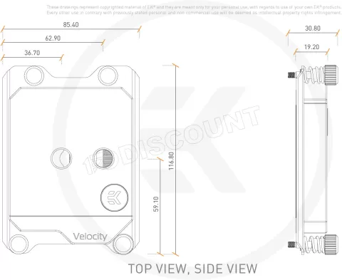 Photo de Waterblock CPU Ekwb EK-Quantum Velocity sTR4 RGB (Argent)