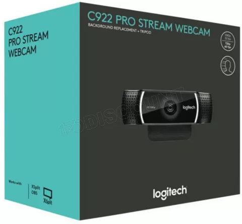 Photo de Webcam Logitech Pro Stream C922 Full HD (Noir)