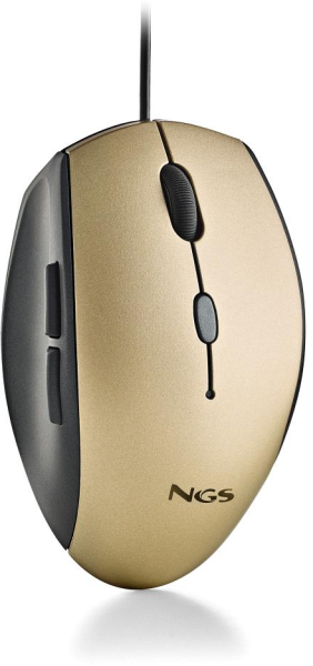 Alliez élégance et performance avec la souris filaire NGS Moth Noir/Or.