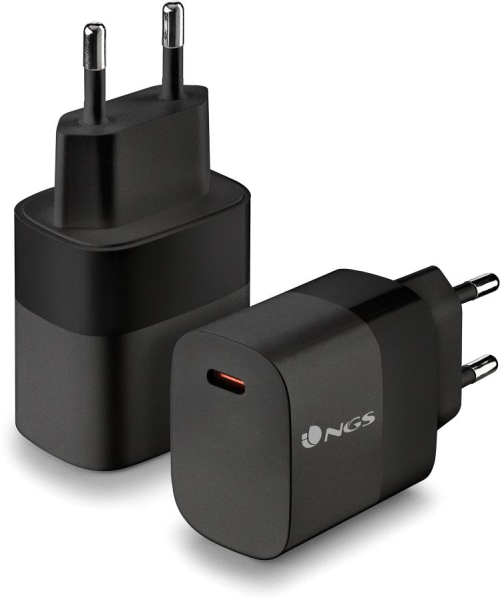 Compact, rapide et pratique, le chargeur secteur NGS Bud USB-C 20W (Noir)