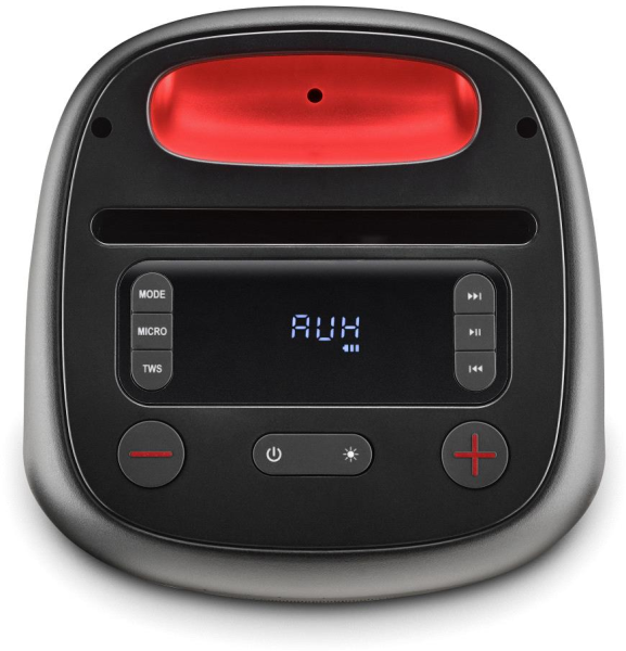 Dotée d?une autonomie longue durée et d?une résistance aux éclaboussures, cette enceinte Bluetooth nomade RGB