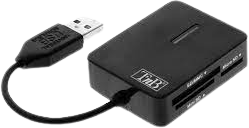 Un lecteur de cartes mémoire universel USB 2.0